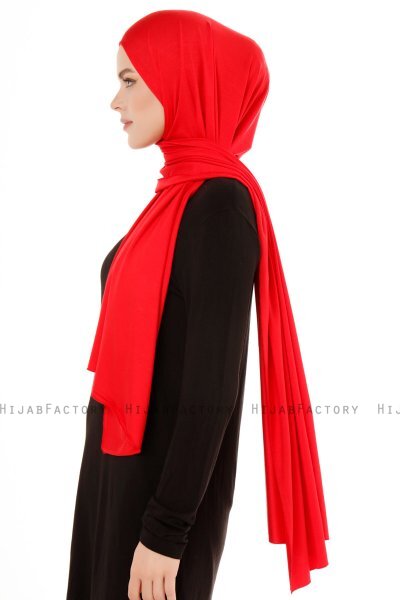 Melek - Rot Premium Jersey Hijab - Ecardin