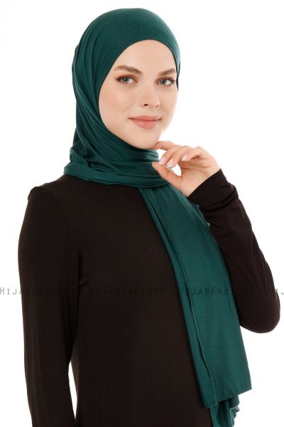 Melek - Dunkelgrün Premium Jersey Hijab - Ecardin