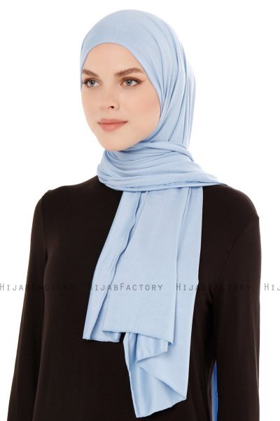 Melek - Hellblau Premium Jersey Hijab - Ecardin
