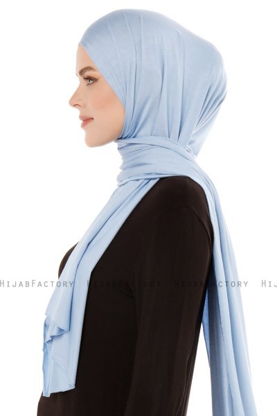 Melek - Hellblau Premium Jersey Hijab - Ecardin