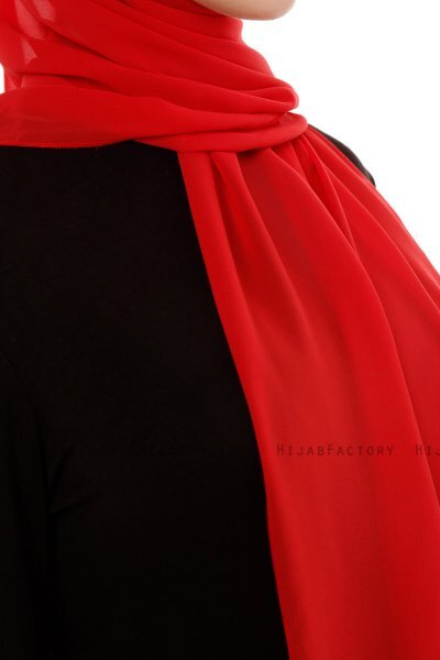 Derya - Rot Praktisch Chiffon Hijab