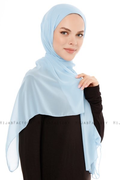 Derya - Hellblau Praktisch Chiffon Hijab