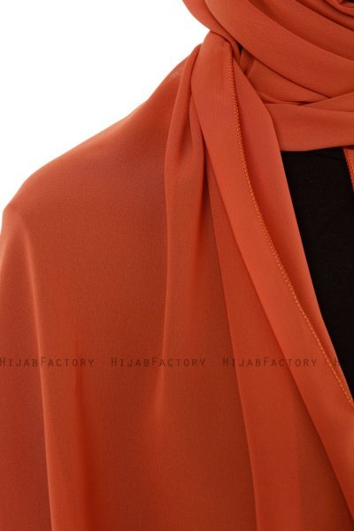 Derya - Ziegelrot Praktisch Chiffon Hijab