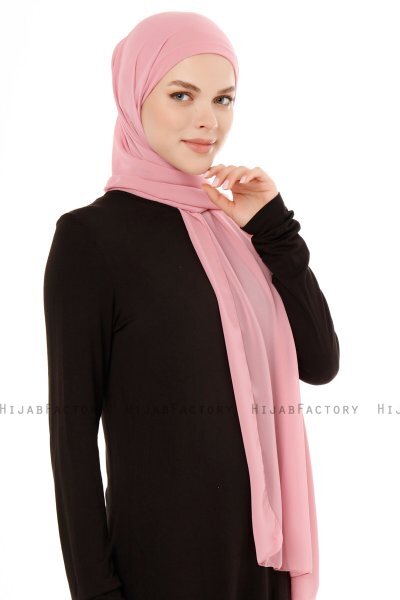 Derya - Dunkelrosa Praktisch Chiffon Hijab