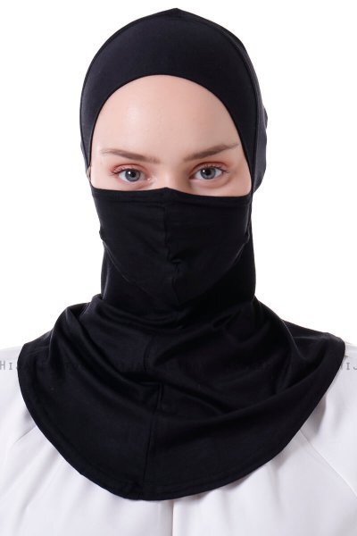 Damla - Schwarz Ninja Hijab Maske Untertuch
