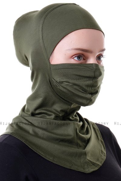Damla - Khaki Ninja Hijab Maske Untertuch