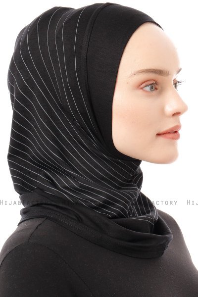 Babe Plain - Schwarz & Hellgrau One-Piece Al Amira Hijab