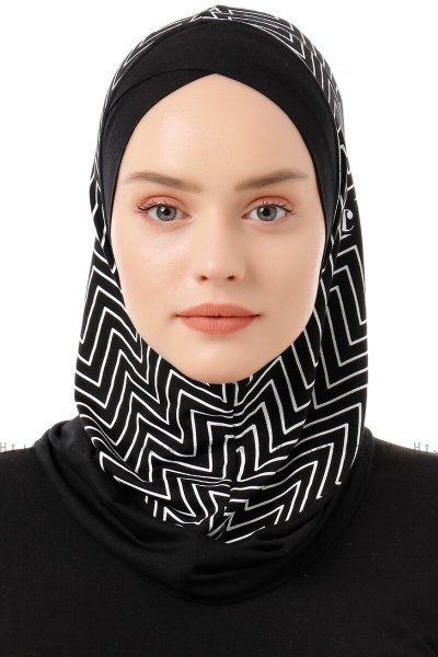 Silva Cross - Schwarz & Weiß One-Piece Al Amira Hijab