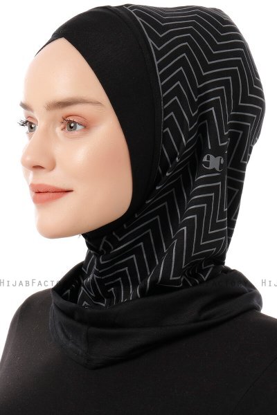 Silva Cross - Schwarz & Hellgrau One-Piece Al Amira Hijab
