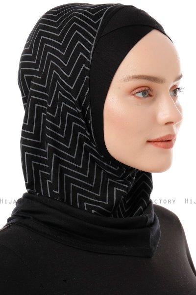 Silva Cross - Schwarz & Hellgrau One-Piece Al Amira Hijab