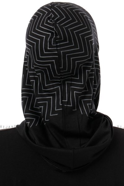 Silva Cross - Schwarz & Hellgrau One-Piece Al Amira Hijab