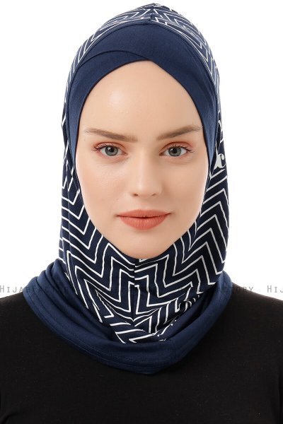 Silva Cross - Navy Blau One-Piece Al Amira Hijab