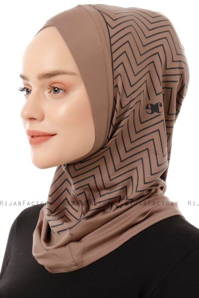 Silva Cross - Dunkeltaupe One-Piece Al Amira Hijab
