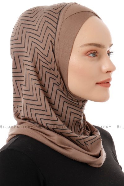 Silva Cross - Dunkeltaupe One-Piece Al Amira Hijab