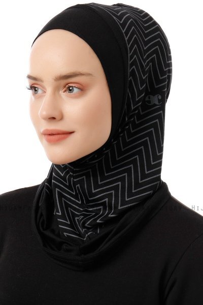 Silva Plain - Schwarz & Hellgrau One-Piece Al Amira Hijab