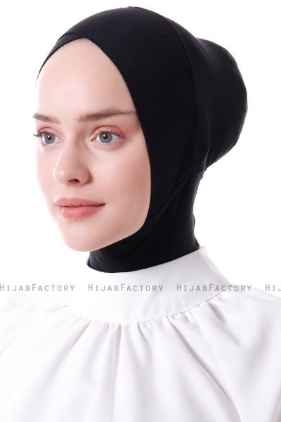 Elnara - Schwarz Cross Hijab Untertuch