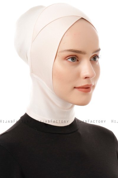 Elnara - Beige Cross Hijab Untertuch