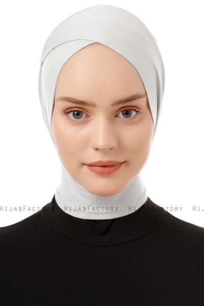 Elnara - Hellgrau Cross Hijab Untertuch
