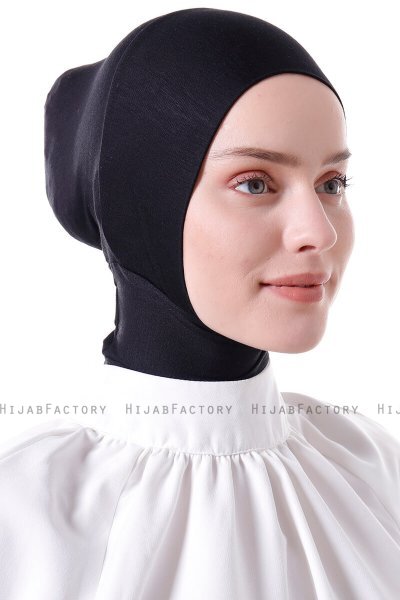 Elnara - Schwarz Plain Hijab Untertuch