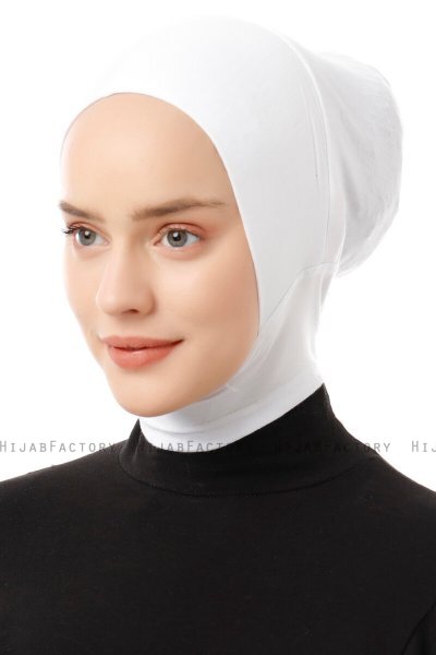 Elnara - Weiß Plain Hijab Untertuch