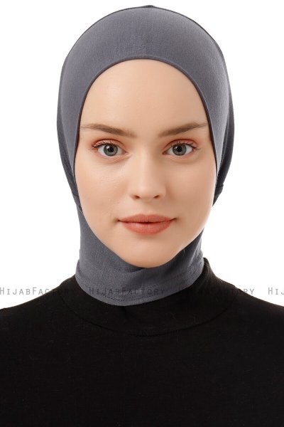 Elnara - Dunkelgrau Plain Hijab Untertuch