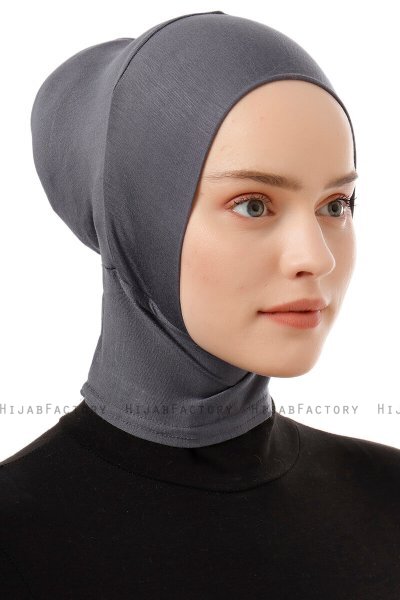 Elnara - Dunkelgrau Plain Hijab Untertuch