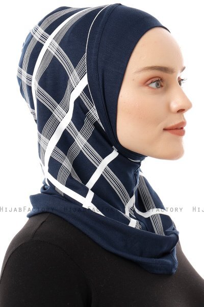Ekose Plain - Navy Blau One-Piece Al Amira Hijab