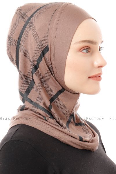 Ekose Plain - Dunkeltaupe One-Piece Al Amira Hijab