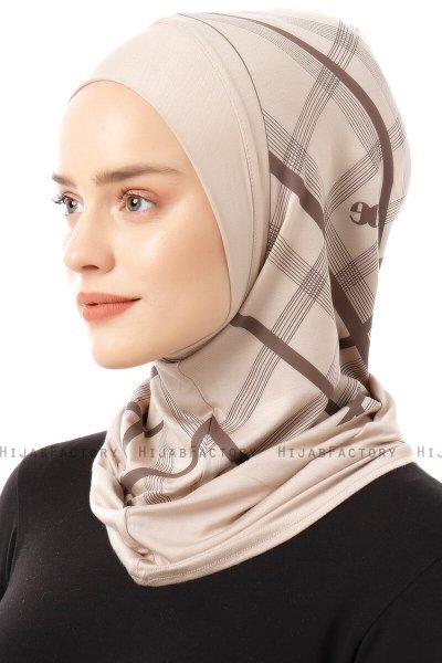 Ekose Plain - Helltaupe One-Piece Al Amira Hijab