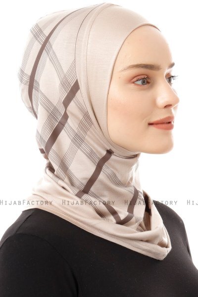 Ekose Plain - Helltaupe One-Piece Al Amira Hijab