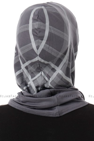 Ekose Plain - Dunkelgrau One-Piece Al Amira Hijab