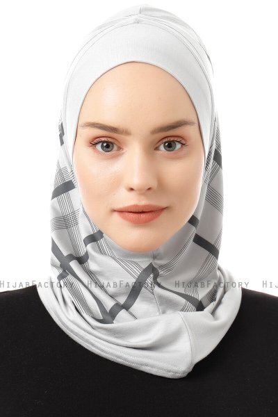 Ekose Plain - Hellgrau One-Piece Al Amira Hijab
