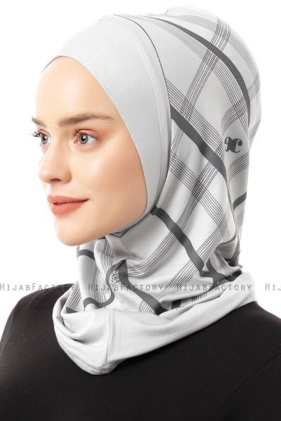 Ekose Plain - Hellgrau One-Piece Al Amira Hijab