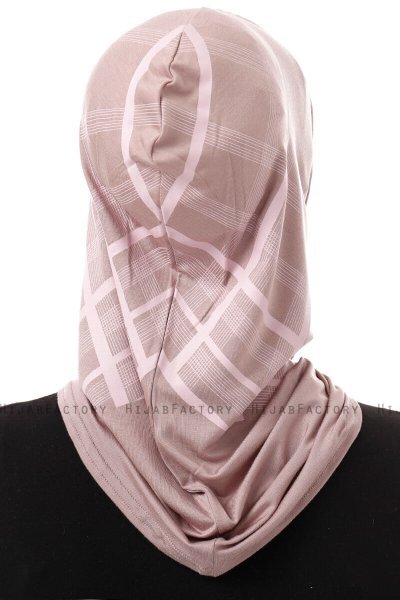 Ekose Plain - Steingrau One-Piece Al Amira Hijab