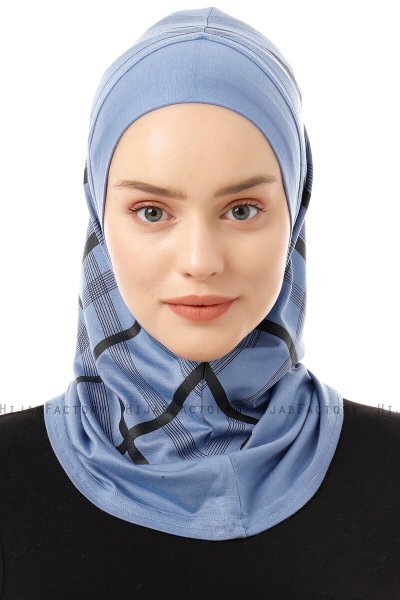 Ekose Plain - Indigo One-Piece Al Amira Hijab