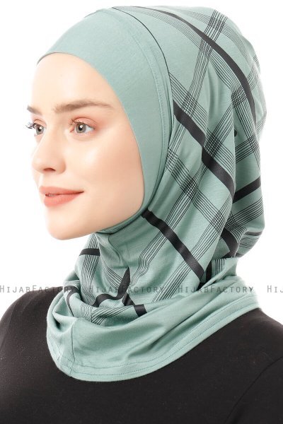 Ekose Plain - Grün One-Piece Al Amira Hijab