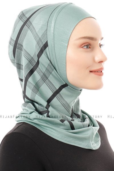 Ekose Plain - Grün One-Piece Al Amira Hijab