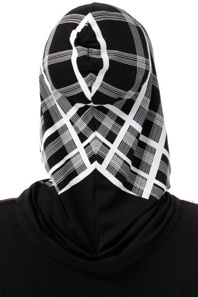 Ekose Cross - Schwarz & Weiß One-Piece Al Amira Hijab