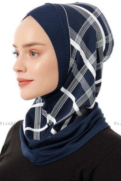 Ekose Cross - Navy Blau One-Piece Al Amira Hijab