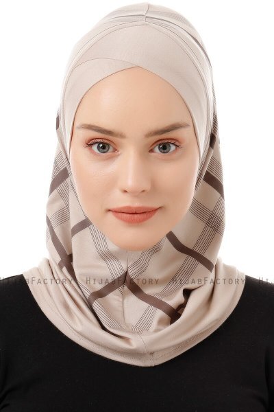 Ekose Cross - Helltaupe One-Piece Al Amira Hijab