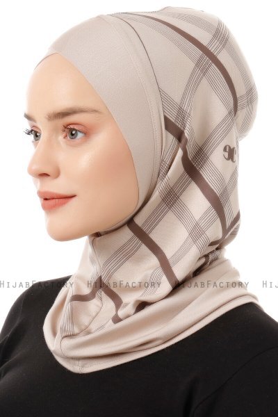 Ekose Cross - Helltaupe One-Piece Al Amira Hijab