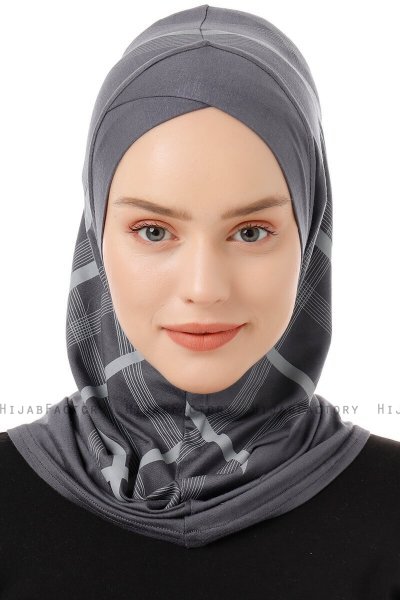 Ekose Cross - Dunkelgrau One-Piece Al Amira Hijab