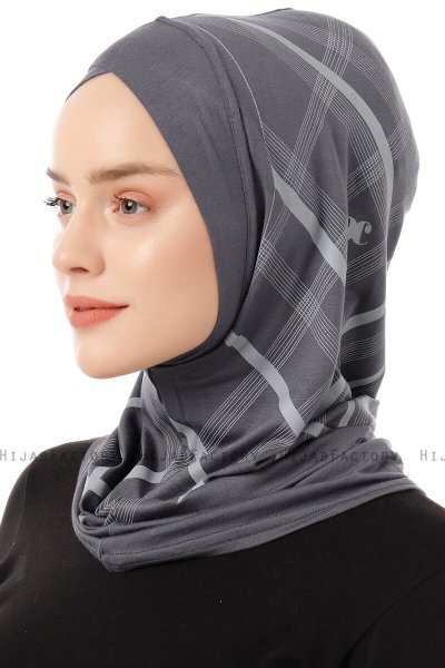 Ekose Cross - Dunkelgrau One-Piece Al Amira Hijab
