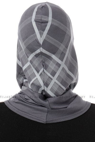 Ekose Cross - Dunkelgrau One-Piece Al Amira Hijab