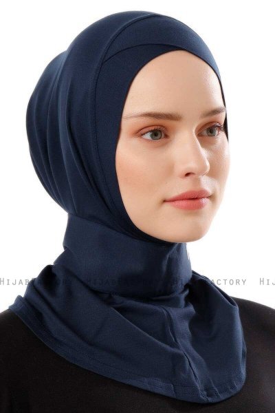 Ceren - Navy Blau Praktisch Viscose Hijab