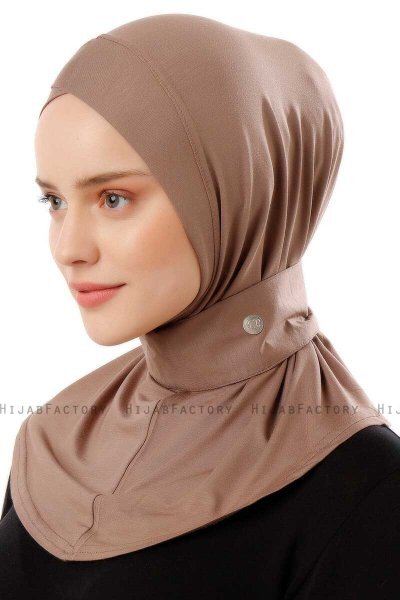 Ceren - Dunkeltaupe Praktisch Viscose Hijab