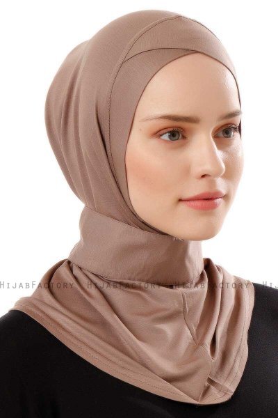 Ceren - Dunkeltaupe Praktisch Viscose Hijab
