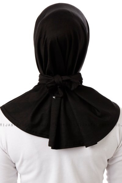 Sportif Plain - Schwarz & Hellgrau Praktisch Viscose Hijab