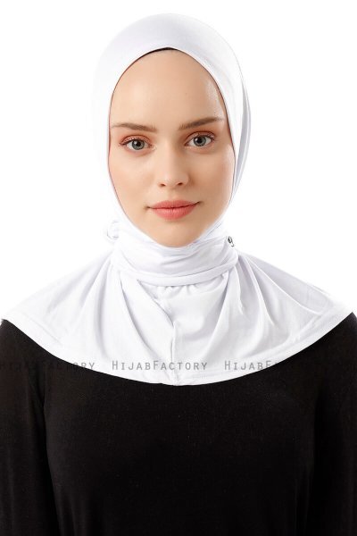 Sportif Plain - Weiß Praktisch Viscose Hijab