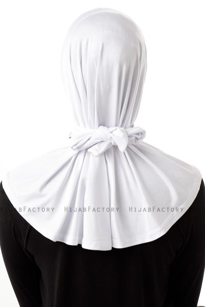 Sportif Plain - Weiß Praktisch Viscose Hijab